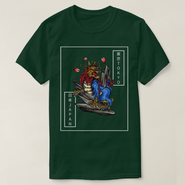 Japan Tokyo Dragon T Shirt (Design framsida)