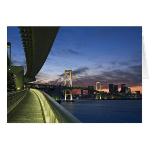 Japan. Tokyo. Regnbågsbron i Tokyobukten. Hälsningskort