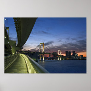 Japan. Tokyo. Regnbågsbron i Tokyobukten. Poster