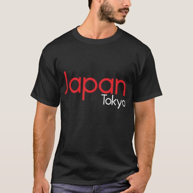 Japan Tokyo svart T-tröja Tee (Framsida)