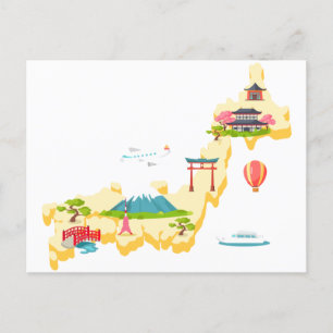 Japan touristic karta vykort