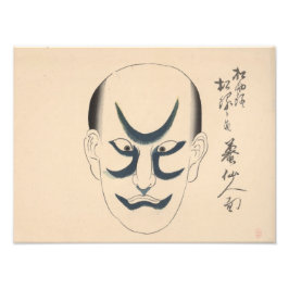 Japan - Traditional Kabuki - blått - Fototryck