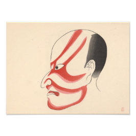 Japan - traditionell Kabuki - röd4 - Fototryck