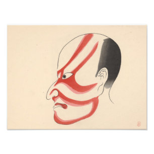 Japan - traditionell Kabuki - röd4 - Fototryck