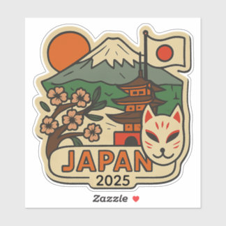 Japan Travel Design with Custom Year Klistermärken