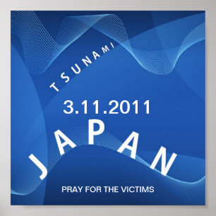 JAPAN TSUNAMI PRAY FÖR OFFREN POSTER