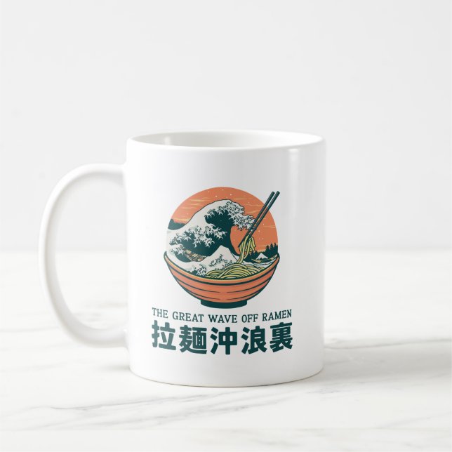 Japan Underbar Ramen Wave Ukiyoe Kaffemugg (Vänster)