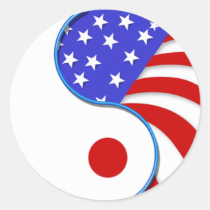 Japan USA Yinyang-appekel Runt Klistermärke