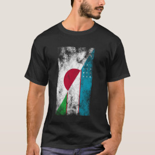 Japan Uzbekistan Flaggor - Japanska Uzbekistan, Uz T Shirt