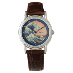 Japan & Vintage Art Underbar Wave av Kanagawa watc Armbandsur