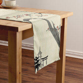 Japan vintage, körsbärsröd blommar, vattenfärg,