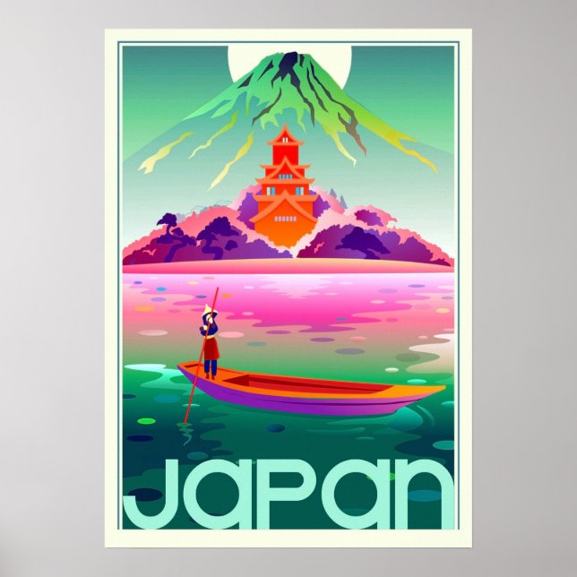 Japan, vintage resor poster (Framsidan)