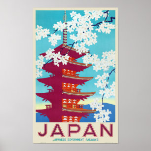 Japan Vintage resor Poster 1930-talet