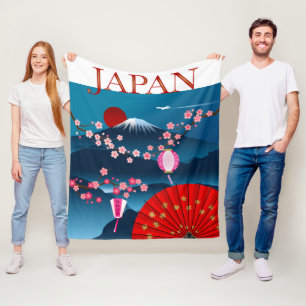 Japan Vintage resor Poster l Mount Fuji Fleecefilt