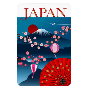 Japan Vintage resor Poster l Mount Fuji Magnet