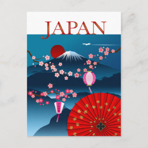 Japan Vintage resor Poster l Mount Fuji Vykort
