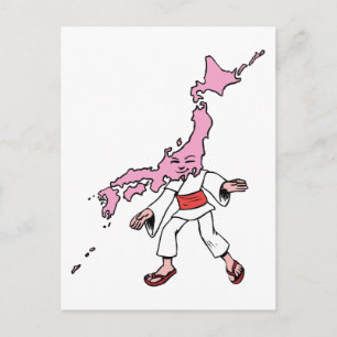 Japan Vintage resor Souvenir Caricature Art Vykort