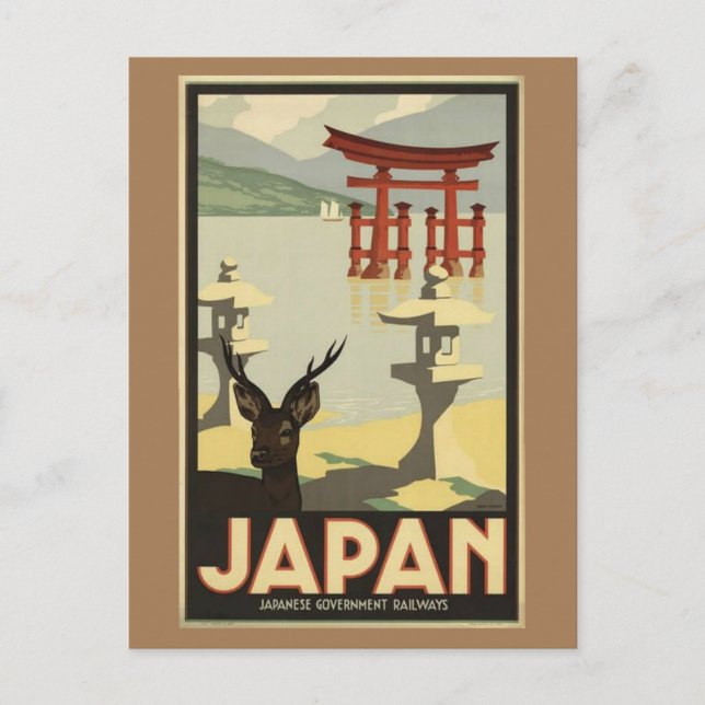 JAPAN vintage resor Vykort (Framsida)