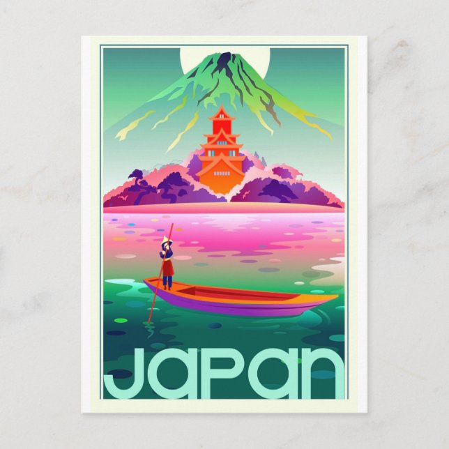 Japan, vintage resor vykort (Framsida)