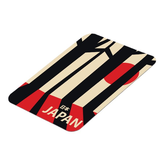 Japan vintage skog resa affisch. magnet (Vänstra Sidan)
