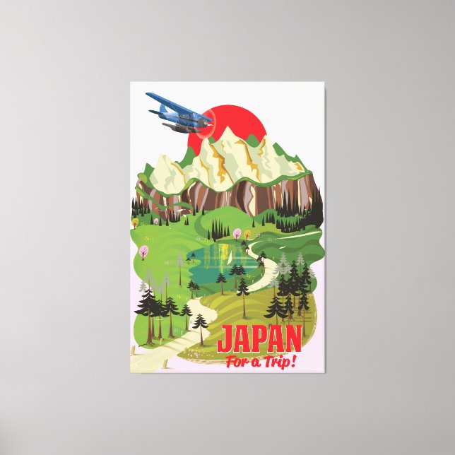 Japan vintage stil reseaffisch canvastryck (Framsida)