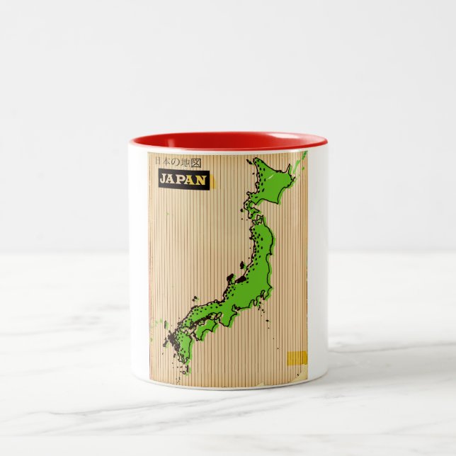 Japan vintage stil reseposter Två-Tonad mugg (Center)