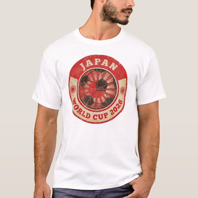 Japan VM 2026 Vintage Retro Fotboll T Shirt (Framsida)
