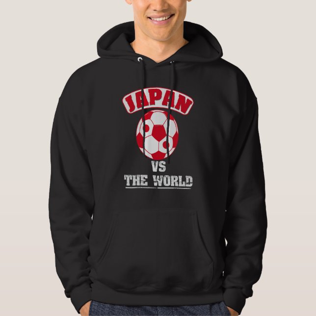 Japan Vs The World Japanese Flag Soccer Football F Hoodie (Framsida)