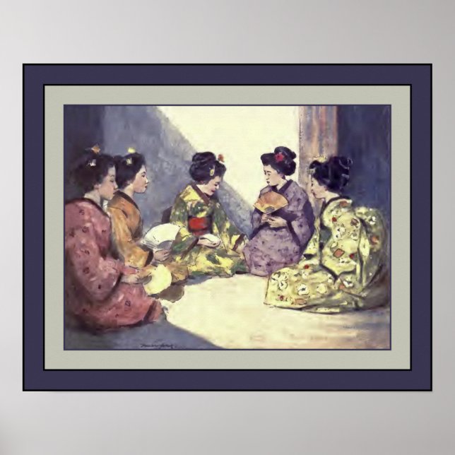 Japan Watercolor ~ "Butterflies" ~ 1901 ~ Poster (Framsidan)