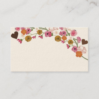 Japanblomma- och hjärtavisitkort visitkort