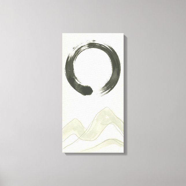 Japandi Abstrakt Linjekonsttryck Neutral Beige Canvastryck (Framsida)