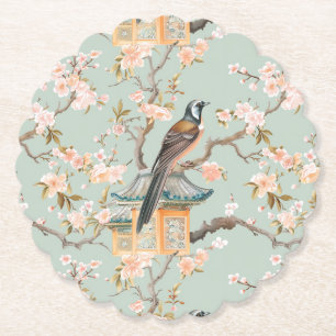 Japandi Bird Cherry-Blommar Pappra Underlägg Papper