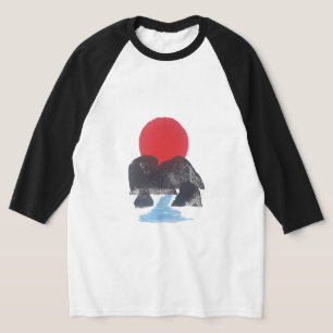 Japandi Block Print Mountain Sunset Graphic Tee