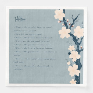japandi-blommor bord trivia bröllop pappersservett