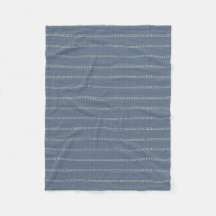 Japandi marinblå denim linjer neutral geometrisk fleecefilt