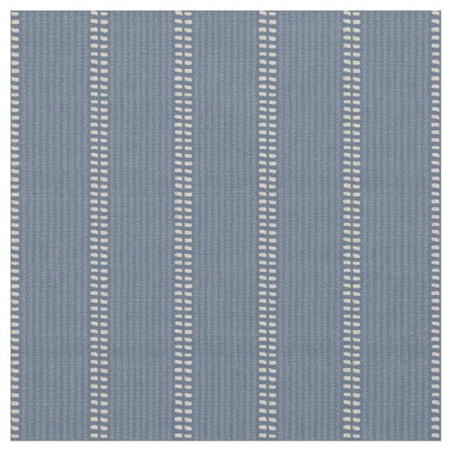 Japandi marinblå denim linjer neutral geometrisk tyg (Närbild)
