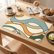 Japandi Minimalist Gulgrön Boho Abstrakt