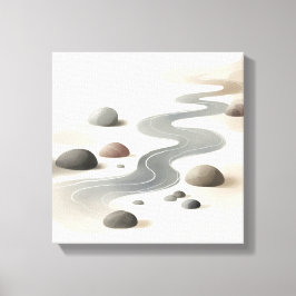 Japandi River Flow Art for Calm Zen Interiors Canvastryck