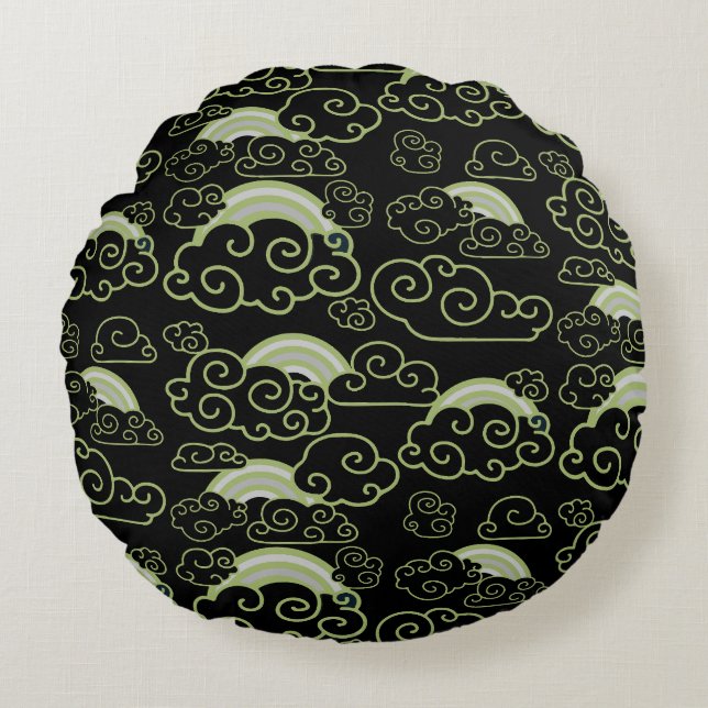 Japandi Stil Home Decor Rund Kudde (Framsidan)