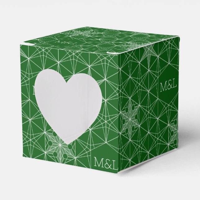 Japandi stil Snowflake Bröllop Presentaskar (Framsidan Sidan)