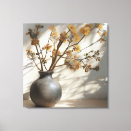 Japandi Zen Blommigt Fusion Ceramic Vas Canvastryck