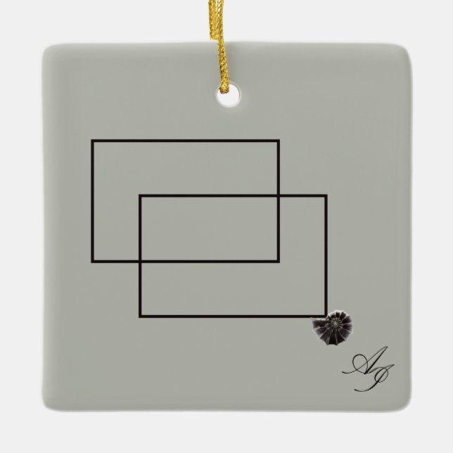 Japandisk havslevande neutralt vid kustbeige julgransprydnad keramik (Framsida)