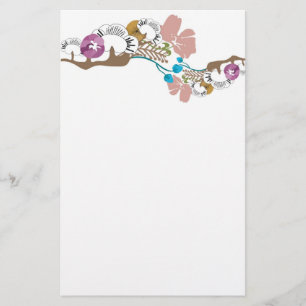 Japanen blommar brevpapper