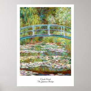 Japanen överbryggar Claude Monet 1899 Poster