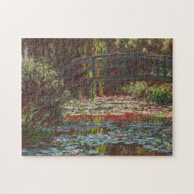 Japanen överbryggar och näckros~ Claude Monet Pussel (Horisontell)