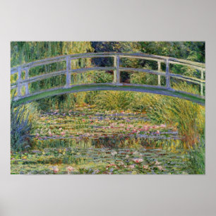 Japanen överbryggar vid Claude Monet Poster