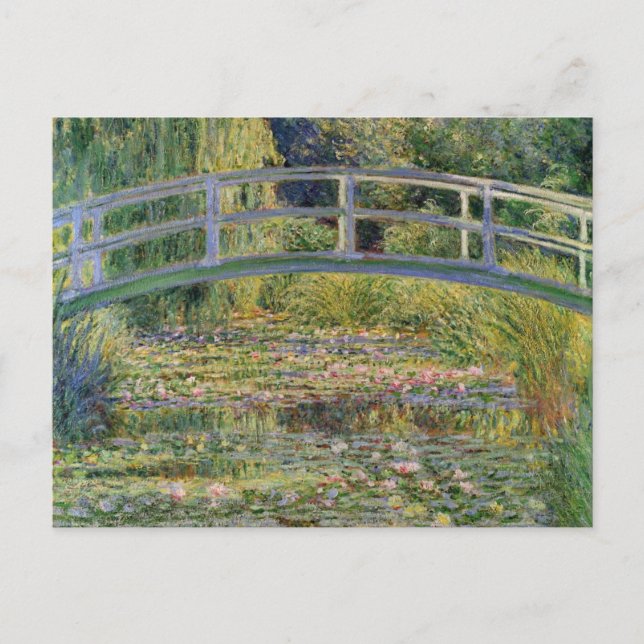 Japanen överbryggar vid Claude Monet Vykort (Framsida)
