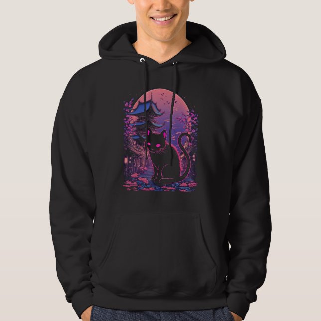 Japanese Aesthetic Sakura Cherry Blossoms japan ca Hoodie (Framsida)
