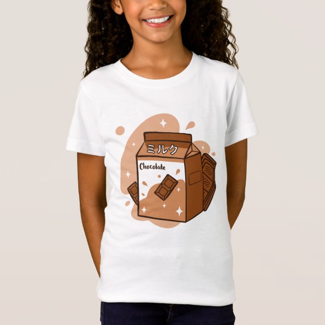 japanese aesthetics kawaii chocolate milkshake t shirt (Framsida)