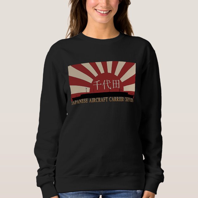 Japanese Aircraft Carrier Chiyoda Rising Sun Flag T Shirt (Framsida)